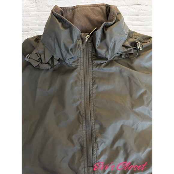 Acuity Mens Black Pullover Windbreaker Golf Rain Jacket 1/4 zip Hidden Hood Sz M - Picture 3 of 15